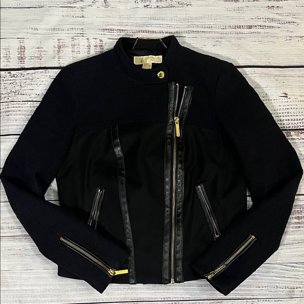 Michael Kors Women’s Mixed Media Moto Jacket